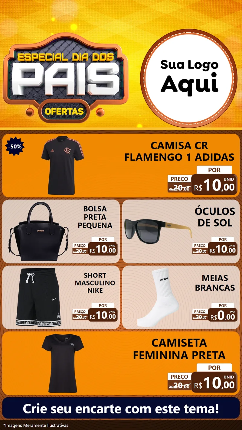 Modelo de TV para TV Vertical com o tema Especial Dia dos Pais para Roupas e acessórios