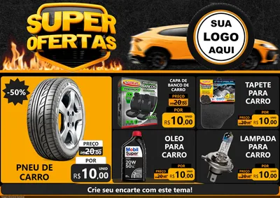 Modelo de Encarte para Encarte A4 Horizontal com o tema Super Ofertas - Autopeças para Auto peças