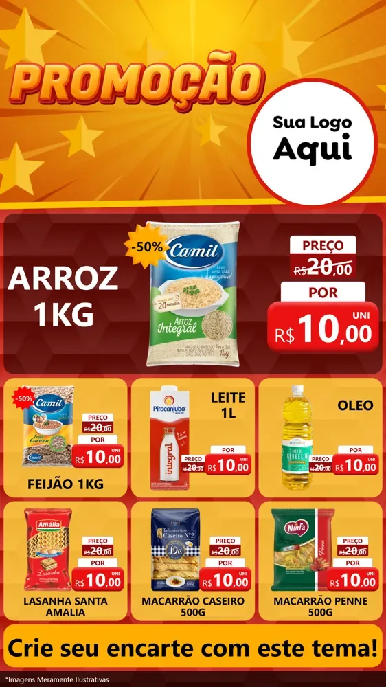 Modelo de Rede Social para Stories com o tema Promoção para Supermercado