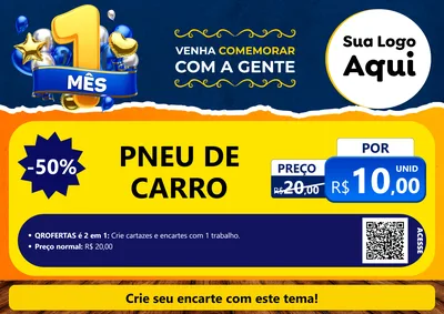 Modelo de Cartaz para Cartaz A4 Horizontal com o tema Um Mês de Aniversário para Auto peças