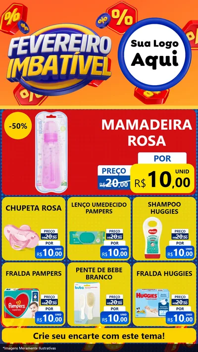 Modelo de Rede Social para Stories com o tema Fevereiro Imbatível para Bebês
