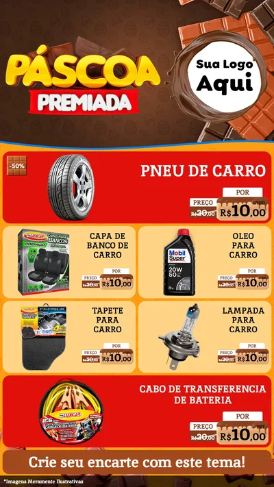 Modelo de TV para TV Vertical com o tema Páscoa Premiada para Auto peças