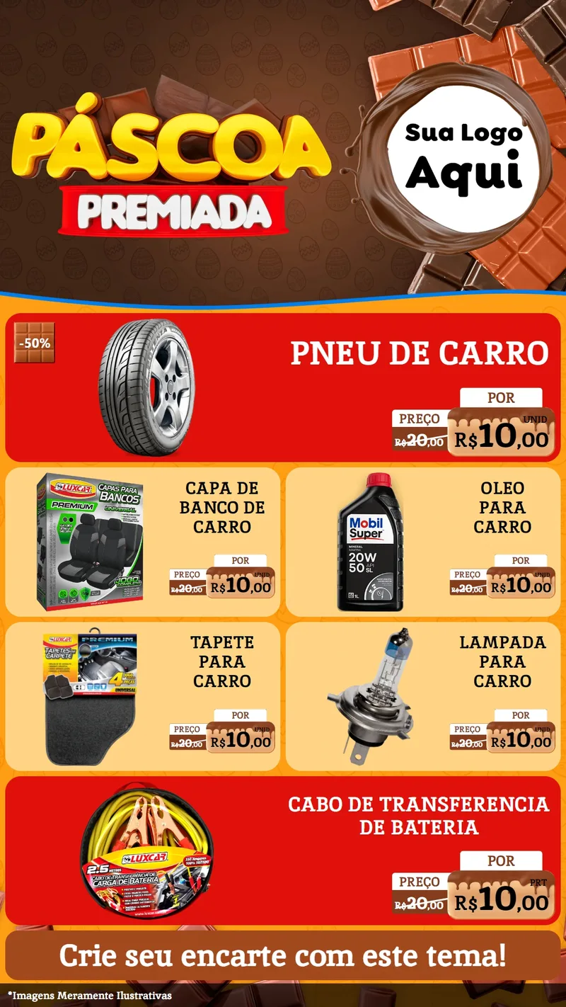 Modelo de TV para TV Vertical com o tema Páscoa Premiada para Auto peças