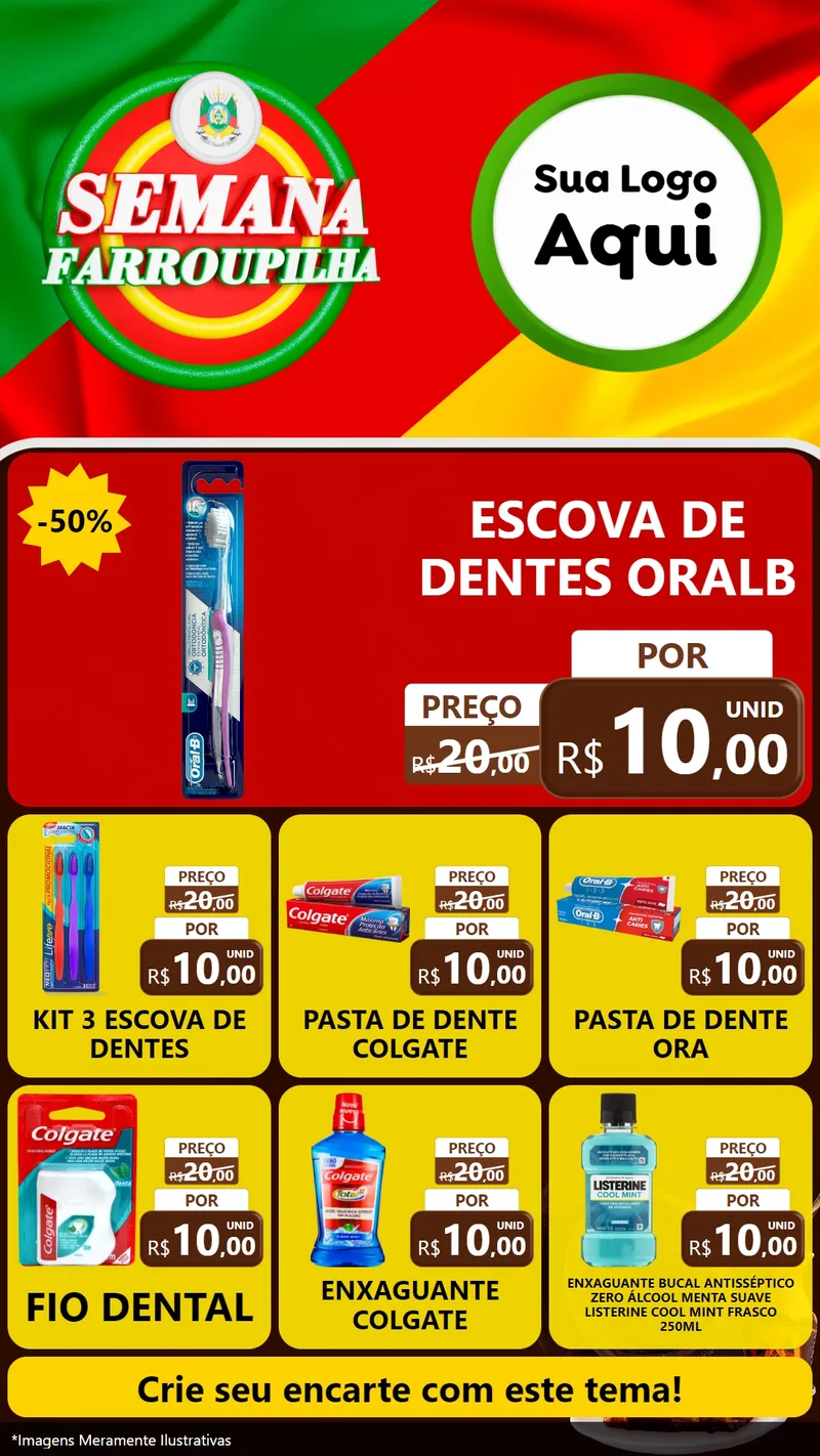 Modelo de Rede Social para Stories com o tema Semana Farroupilha para Higiene Pessoal