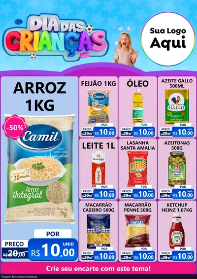 Modelo de Encarte para Encarte A4 Vertical com o tema Dia Das Crianças para Supermercado