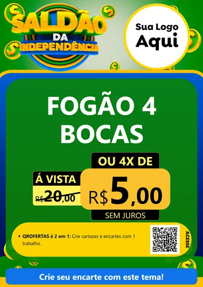 Modelo de Cartaz para Cartaz A4 Vertical com o tema Saldão da Indepêndencia para Móveis e Eletro