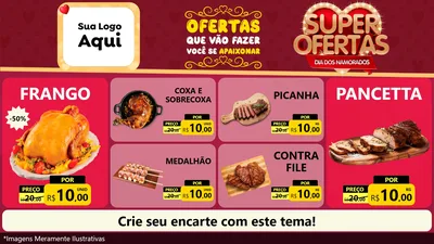 Modelo de TV para TV Horizontal com o tema Dia dos Namorados para Assados
