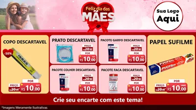 Modelo de TV para TV Horizontal com o tema Feliz Dia Das Mães para Embalagens