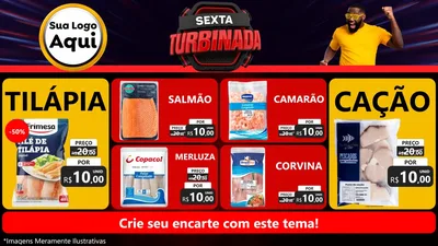 Modelo de TV para TV Horizontal com o tema Sexta Turbinada para Peixaria