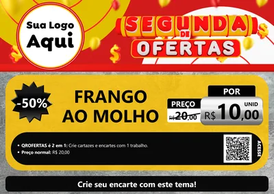 Modelo de Cartaz para Cartaz A4 Horizontal com o tema Segunda de Ofertas para Restaurante