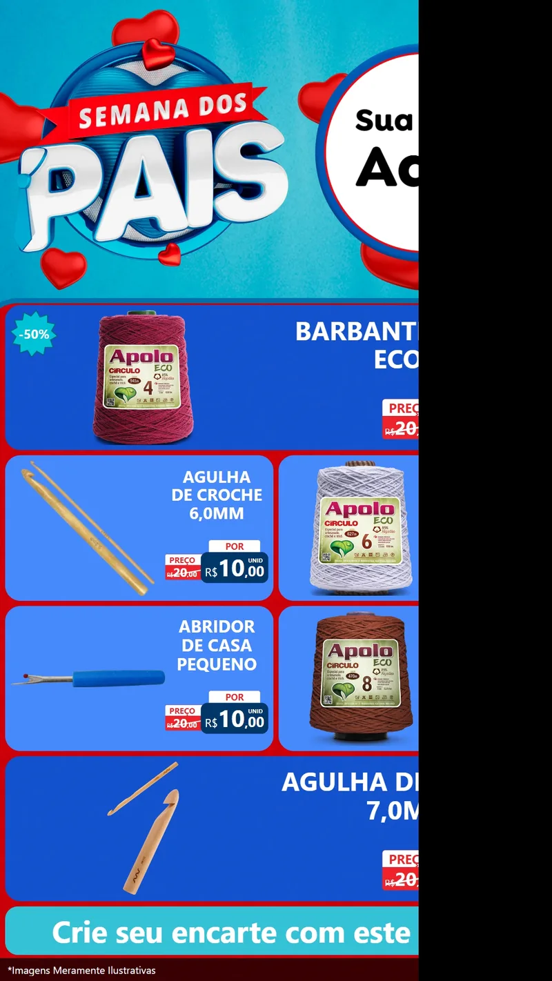 Modelo de TV para TV Vertical com o tema Semana Dos Pais para Armarinho e Aviamentos