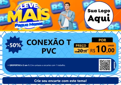 Modelo de Cartaz para Cartaz A4 Horizontal com o tema Leve Mais, Pague Menos para Tubos e conexões