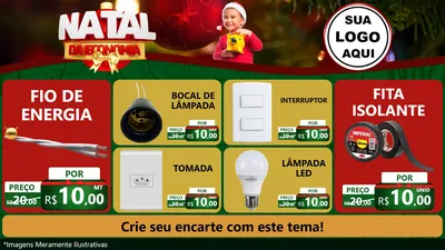 Modelo de TV para TV Horizontal com o tema Natal da Economia para Materiais Elétricos