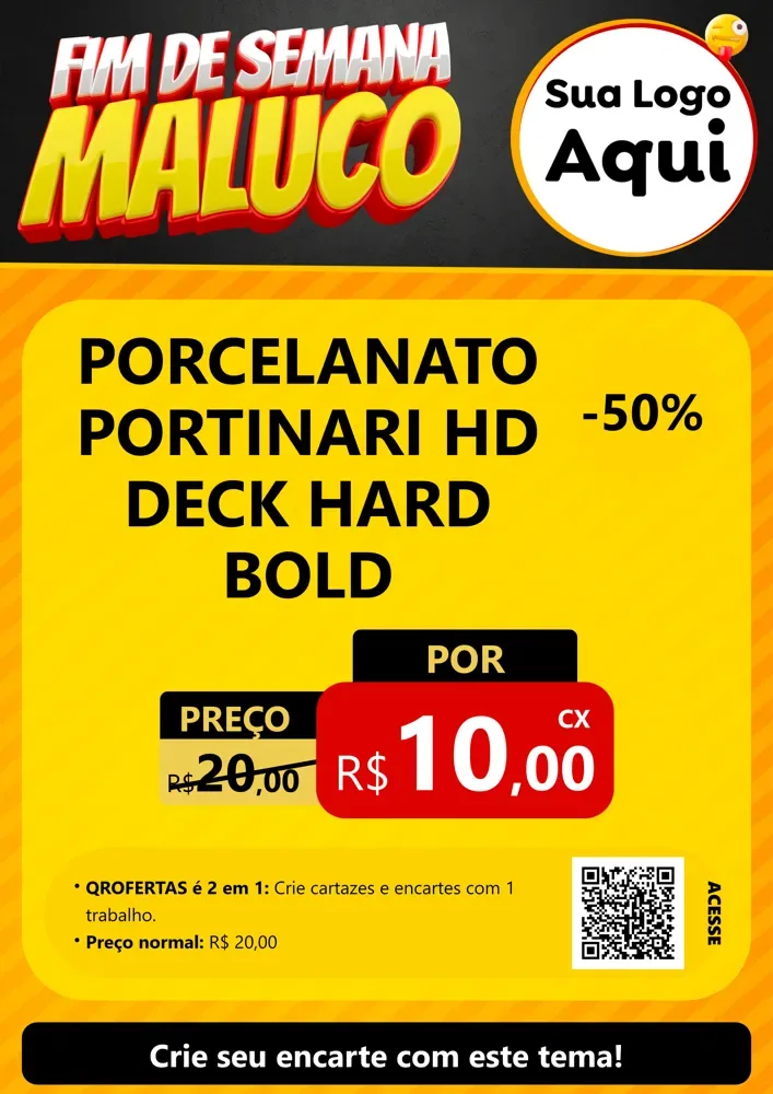 Modelo de Cartaz para Cartaz A4 Vertical com o tema Final de Semana Maluco para Pisos e revestimentos