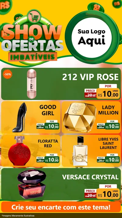 Modelo de TV para TV Vertical com o tema Show de Ofertas Imbatíveis para Perfumes