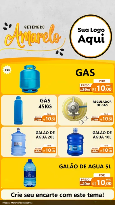 Modelo de TV para TV Vertical com o tema Setembro Amarelo para Água e gás