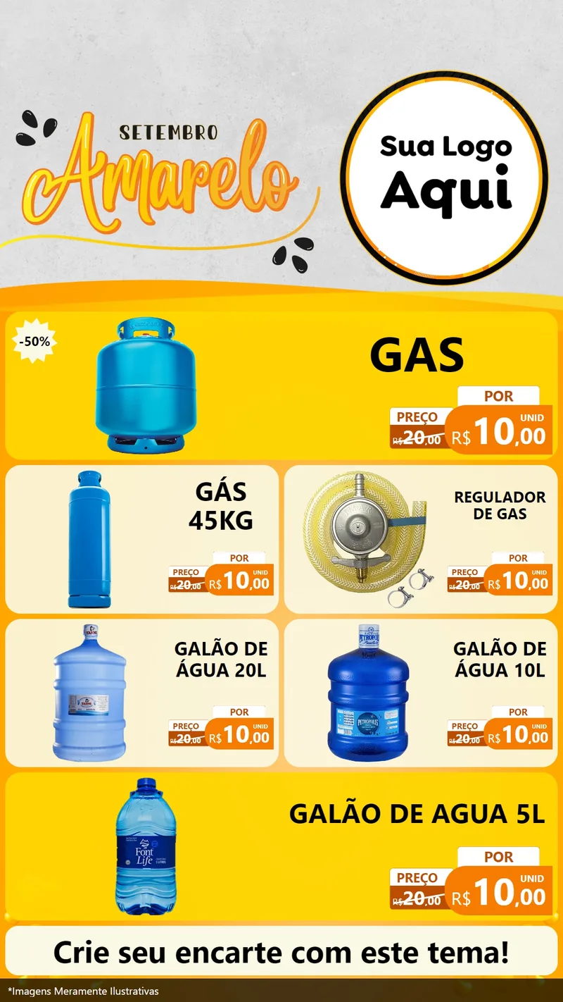 Modelo de TV para TV Vertical com o tema Setembro Amarelo para Água e gás