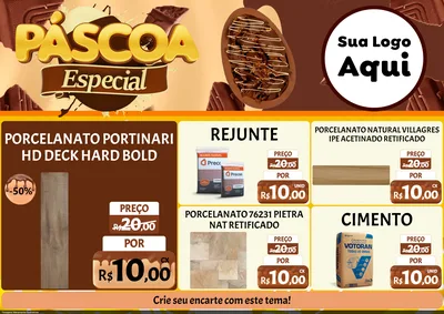 Modelo de Encarte para Encarte A4 Horizontal com o tema Páscoa Especial para Pisos e revestimentos