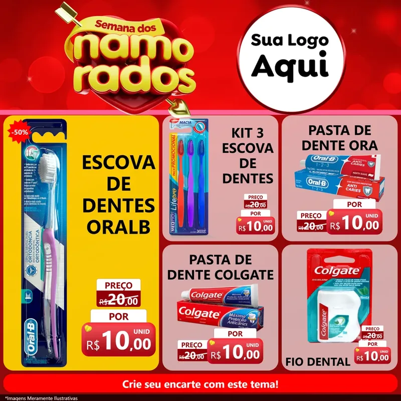 Modelo de Rede Social para Feed Facebook com o tema Semana dos namorados para Higiene Pessoal