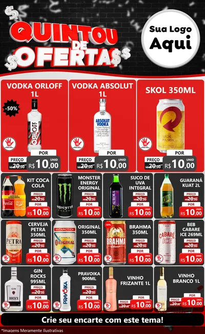 Modelo de Encarte para Encarte Grande com o tema Quintou de Ofertas para Distribuidora de bebidas