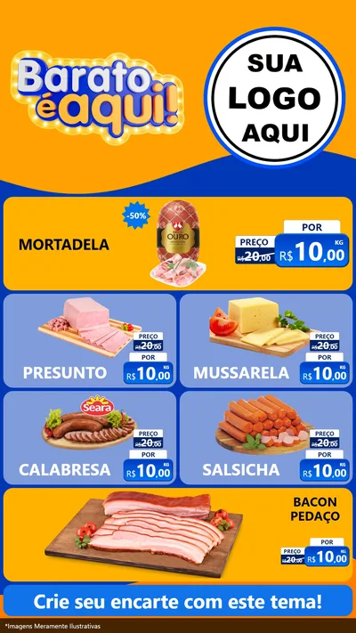 Modelo de TV para TV Vertical com o tema Barato é aqui para Frios e Laticínios