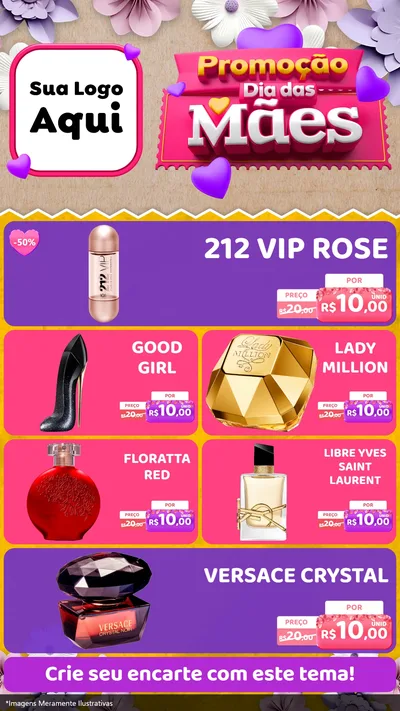 Modelo de TV para TV Vertical com o tema Promoção Dia das Mães para Perfumes