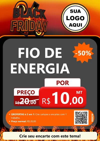 Modelo de Cartaz para Cartaz A4 Vertical com o tema Black Friday para Materiais Elétricos
