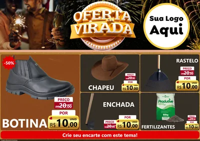 Modelo de Encarte para Encarte A4 Horizontal com o tema Oferta da Virada para Agropecuária