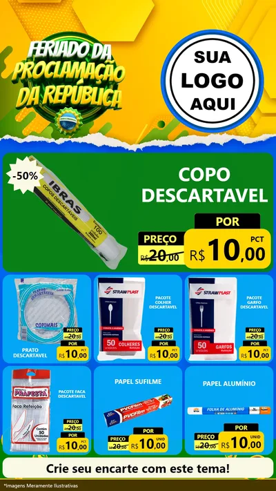 Modelo de Rede Social para Stories com o tema Feriado da Proclamação da República para Embalagens