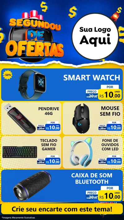 Modelo de TV para TV Vertical com o tema Segundou de Ofertas para Informática