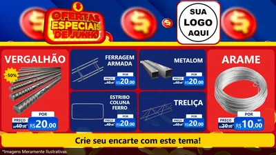 Modelo de TV para TV Horizontal com o tema Ofertas Especiais de Junho para Ferragens