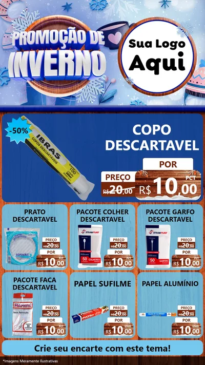 Modelo de Rede Social para Stories com o tema Promoção de Inverno para Embalagens