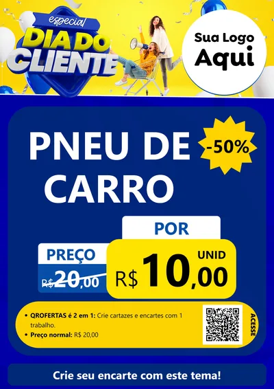 Modelo de Cartaz para Cartaz A4 Vertical com o tema Especial Dia do Cliente para Auto peças