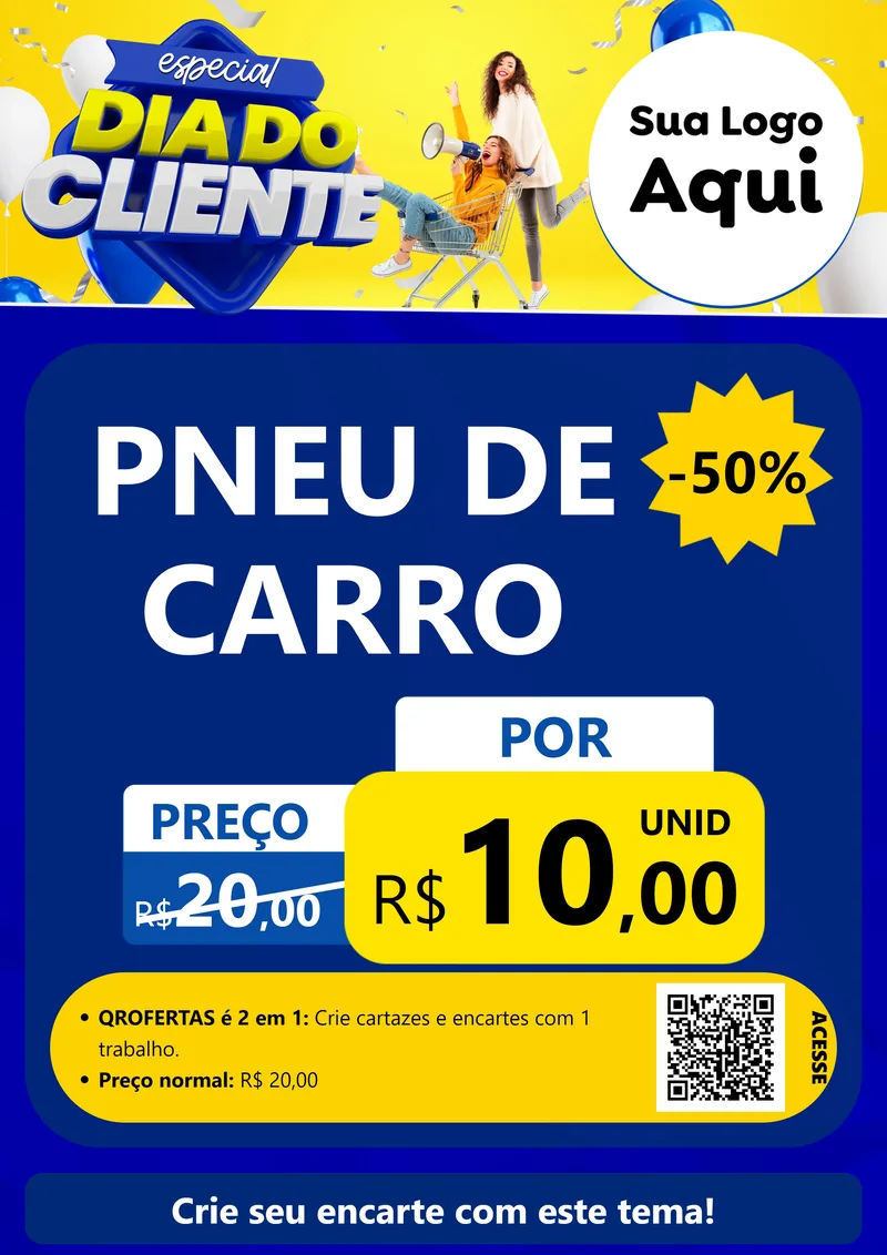 Modelo de Cartaz para Cartaz A4 Vertical com o tema Especial Dia do Cliente para Auto peças