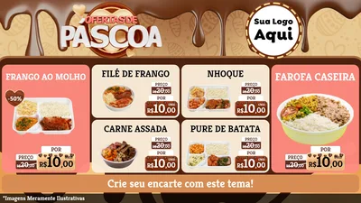 Modelo de TV para TV Horizontal com o tema Ofertas de Páscoa para Restaurante