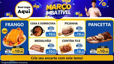 Modelo de TV para TV Horizontal com o tema Março Imbatível para Assados