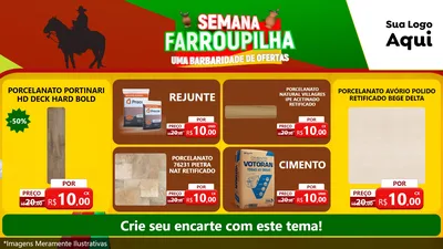 Modelo de TV para TV Horizontal com o tema Semana Farroupilha - Uma Barbaridade de Ofertas para Pisos e revestimentos