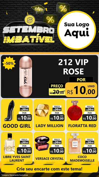 Modelo de Rede Social para Stories com o tema Setembro Imbatível para Perfumes