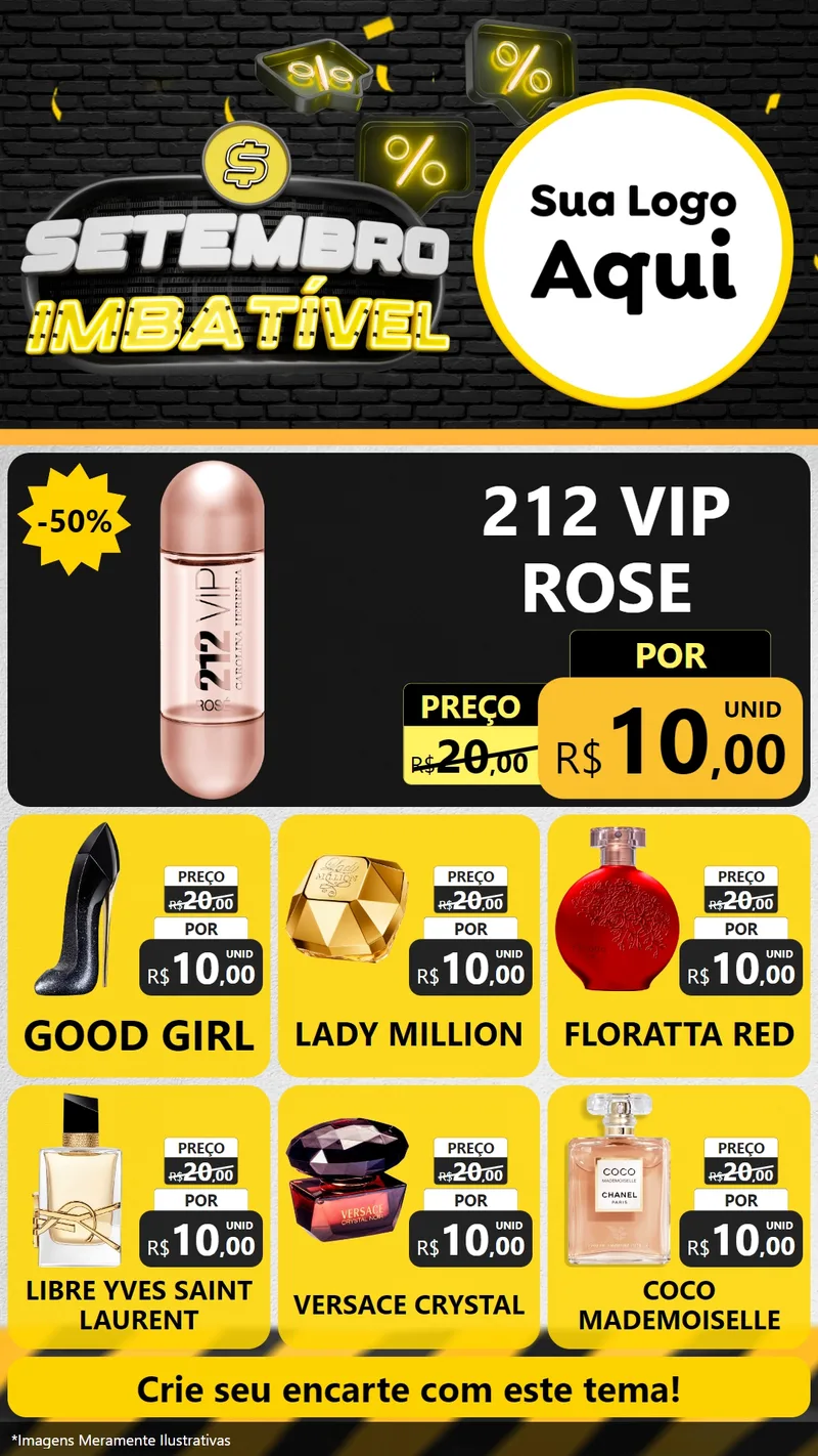 Modelo de Rede Social para Stories com o tema Setembro Imbatível para Perfumes