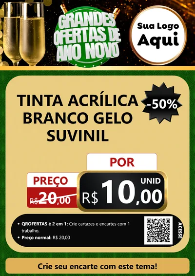 Modelo de Cartaz para Cartaz A4 Vertical com o tema Grandes Ofertas de Ano Novo para Tintas e Ferramentas