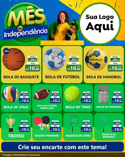 Modelo de Rede Social para Feed Instagram com o tema Mês da Independência para Artigos Esportivos