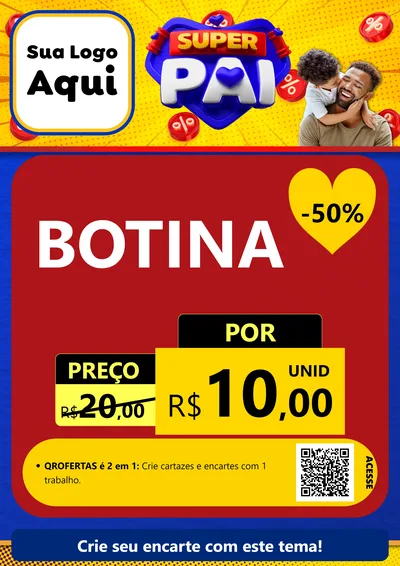 Modelo de Cartaz para Cartaz A4 Vertical com o tema Super Pai para Agropecuária