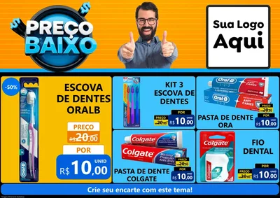 Modelo de Encarte para Encarte A4 Horizontal com o tema Preço Baixo para Higiene Pessoal