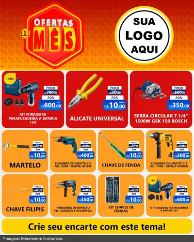 Modelo de Rede Social para Feed Instagram com o tema Ofertas do Mês para Maquinas e Ferramentas