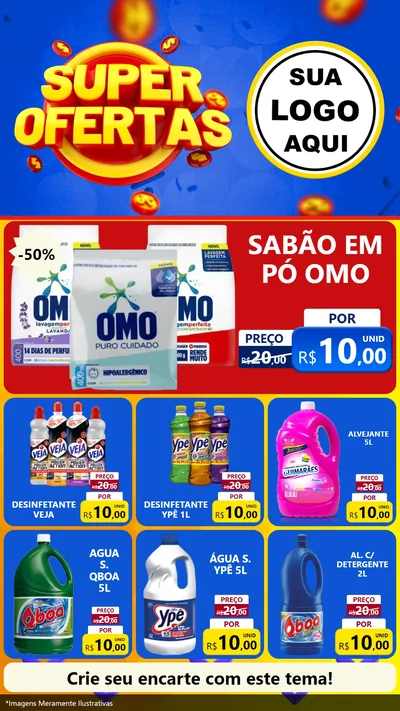 Modelo de Rede Social para Stories com o tema Super Ofertas para Produtos de Limpeza