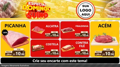 Modelo de TV para TV Horizontal com o tema Especial Domingo do Suíno para Açougue