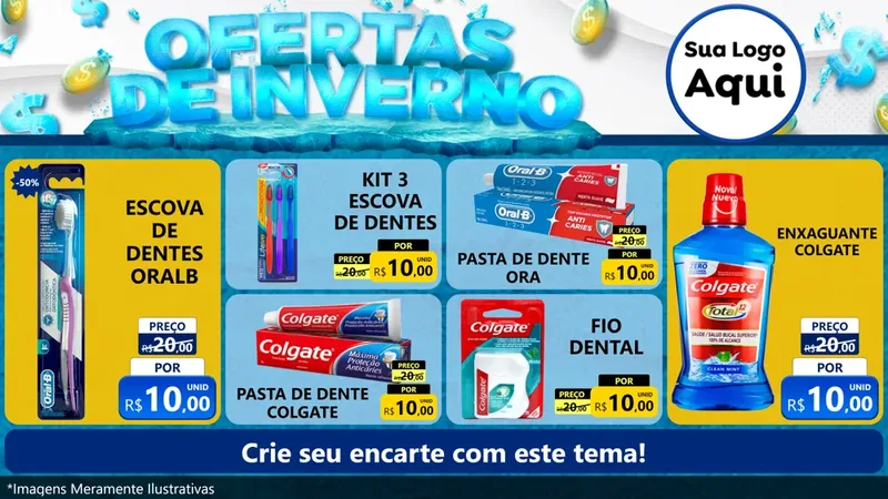 Modelo de TV para TV Horizontal com o tema Ofertas de Inverno para Higiene Pessoal