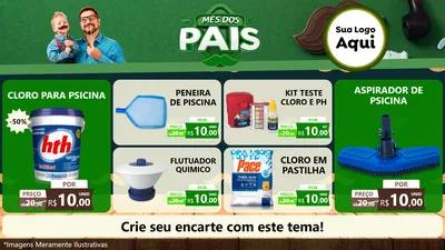 Modelo de TV para TV Horizontal com o tema Mês dos Pais para Produtos para Piscina