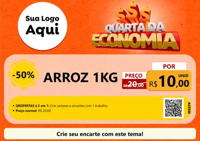 Modelo de Cartaz para Cartaz A4 Horizontal com o tema Quarta da Economia para Supermercado