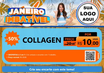 Modelo de Cartaz para Cartaz A4 Horizontal com o tema Janeiro Imbatível para Suplementos alimentares